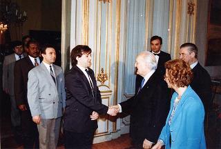 Incontro del  Presidente della Repubblica Oscar Luigi Scalfaro con i Parlamentari stranieri partecipanti al Congresso Nazionale del Partito Radicale