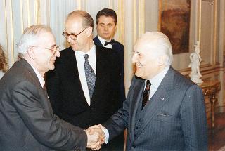 Incontro del Presidente della Repubblica Oscar Luigi Scalfaro con Muhamed Kresevljacovic, sindaco di Sarajevo