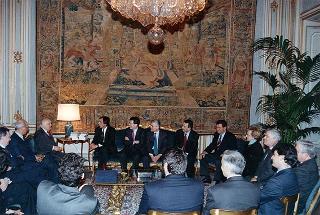 Il Presidente della Repubblica Oscar Luigi Scalfaro riceve in visita Alessandro Cocirio, Presidente della Confederazione italiana della piccola e media industria, con una delegazione della CONFAPI