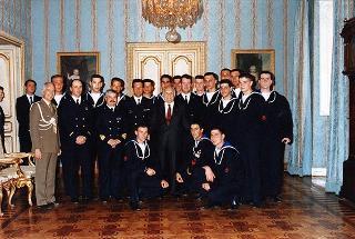 Delegazione di allievi della Scuola sottufficiali della Marina Militare in servizio di guardia d'onore al Palazzo del Quirinale