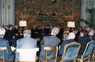 Il Presidente della Repubblica Oscar Luigi Scalfaro incontra l'avv. Vittorio Chiusano, Presidente dell'Unione delle Camere penali italiane, ed esponenti dell'Unione