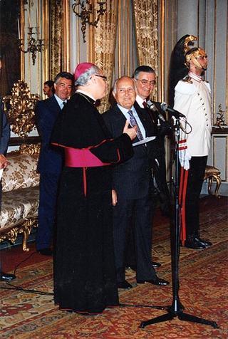 Mons. Giovanni Marra, Ordinario militare per l'Italia, e partecipanti al XVIII Convegno dell'Apostolato militare internazionale,
