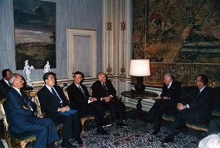 Gian Tommaso Mugnozza, Presidente della Conferenza permanente dei rettori delle Università italiane, e componenti il Comitato di presidenza della Conferenza