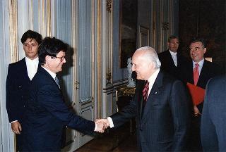 Incontro con una delegazione del Club Alpino Italiano in occasione del centenario d'inaugurazione del rifugio più alto d'Europa
