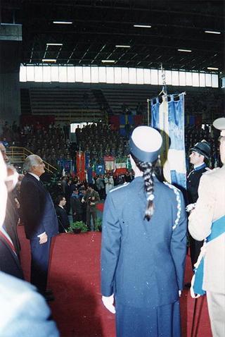 Visita del Presidente Scalfaro in occasione degli interventi, in forma privata, a Modena per la cerimonia dedicata al "Memorial S. Giulia - Sculture per la Resistenza" di Monchio di Palagano ed a Carpi per la celebrazione del 50° anniversario dell'inizio delle deportazioni politiche e razziali