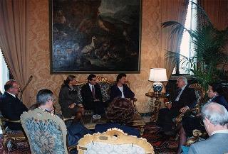 Catherine Lalumiere, segretario generale del Consiglio d'Europa, con l'avv. Fernanda Contri, ministro per gli affari sociali, e cons. Domenico Vecchioni, incaricato d'affari della Rappresentanza permanente d'Italia al Consiglio d'Europa, per la III Conferenza ministeriale europea sull'uguaglianza tra uomini e donne
