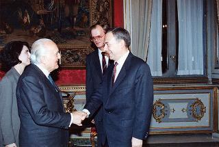 Il Presidente della Repubblica Oscar Luigi Scalfaro incontra Andrei V. Kozyrev, ministro degli esteri della Federazione Russa