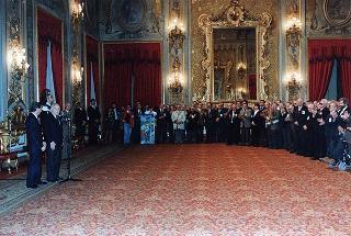 Il Presidente della Repubblica Oscar Luigi Scalfaro riceve Pietro Mercandelli, presidente dell'Associazione nazionale mutilati e invalidi del lavoro, con una delegazione dell'ANMIL, in occasione del 50° anniversario