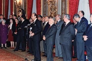Mario Pescante, presidente del CONI, con gli atleti e i dirigenti insigniti di medaglie d'oro al valore atletico e Stelle d'oro al merito sportivo