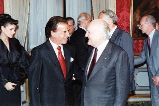 Il Presidente della Repubblica Oscar Luigi Scalfaro riceve la visita di Carlos Saul Menem, Presidente della Repubblica Argentina