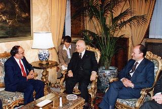 Incontro del Presidente della Repubblica Oscar Luigi Scalfaro con l'Ambasciatore Samuel R. Insanally, presidente dell'Assemblea generale delle Nazioni Unite