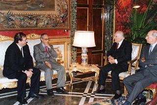 Incontro del Presidente della Repubblica Oscar Luigi Scalfaro con i componenti e la Segreteria della Federazione italiana lavoratori funzione pubblica della CGIL