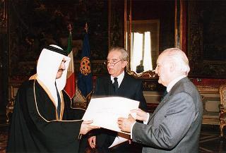 Nasser bin Hamad bin Mubarak al-Khalifa, nuovo ambasciatore dello Stato del Quatar: presentazione di lettere credenziali