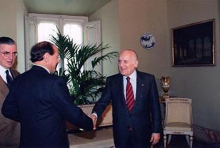 Il Presidente della Repubblica Oscar Luigi Scalfaro incontra il cav. Silvio Berlusconi