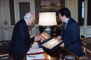 Incontro del Presidente della Repubblica Oscar Luigi Scalfaro con l'on. Enzo Bianco, sindaco di Catania