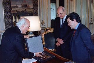 Incontro del Presidente della Repubblica Oscar Luigi Scalfaro con l'on. Enzo Bianco, sindaco di Catania