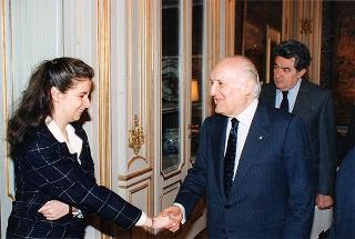 Incontro del Presidente della Repubblica Oscar Luigi Scalfaro con la Presidenza nazionale della Federazione universitaria cattolica italiana