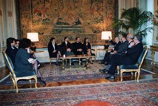 Incontro del Presidente della Repubblica Oscar Luigi Scalfaro con la Presidenza nazionale della Federazione universitaria cattolica italiana