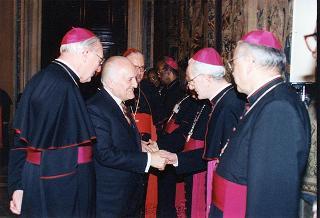 Incontro del Presidente della Repubblica Oscar Luigi Scalfaro con una delegazione del Segretario di Stato della S. Sede e una rappresentanza di partecipanti all'Assemblea speciale per l'Africa del Sinodo dei vescovi
