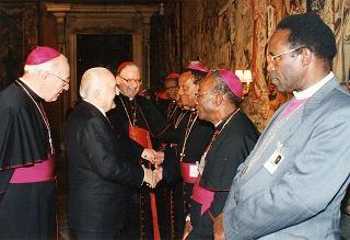 Incontro del Presidente della Repubblica Oscar Luigi Scalfaro con una delegazione del Segretario di Stato della S. Sede e una rappresentanza di partecipanti all'Assemblea speciale per l'Africa del Sinodo dei vescovi