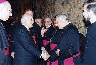 Incontro del Presidente della Repubblica Oscar Luigi Scalfaro con una delegazione del Segretario di Stato della S. Sede e una rappresentanza di partecipanti all'Assemblea speciale per l'Africa del Sinodo dei vescovi