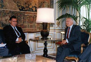 Incontro del Presidente della Repubblica Oscar Luigi Scalfaro con Jalal Talabani, leader dell'Unione patriottica del Kurdistan