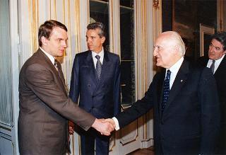 Incontro del Presidente della Repubblica Oscar Luigi Scalfaro con Waldemar Pawlak, primo ministro della Repubblica di Polonia