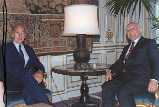 Il Presidente della Repubblica Oscar Luigi Scalfaro 
con Valery Giscard D'Estaing