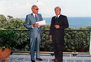 Soggiorno del Presidente della Repubblica Oscar Luigi Scalfaro a Villa Rosebery.