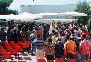 Il Presidente della Repubblica Oscar Luigi Scalfaro visita l'Istituto penale minorenni "Nisida". Bagnoli (Napoli)