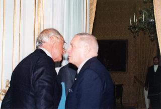 Incontro del Presidente della Repubblica Oscar Luigi Scalfaro con il Prefetto Vincenzo Parisi, capo della polizia