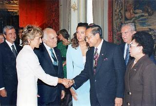 Incontro del Presidente della Repubblica Oscar Luigi Scalfaro con il Presidente della Repubblica delle Filippine e signora Ramos, e successiva colazione nel Belvedere del Torrino