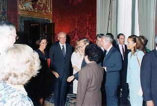 Incontro del Presidente della Repubblica Oscar Luigi Scalfaro con il Presidente della Repubblica delle Filippine e signora Ramos, e successiva colazione nel Belvedere del Torrino