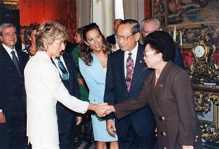 Incontro del Presidente della Repubblica Oscar Luigi Scalfaro con il Presidente della Repubblica delle Filippine e signora Ramos, e successiva colazione nel Belvedere del Torrino