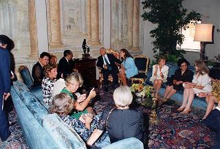 Incontro del Presidente della Repubblica Oscar Luigi Scalfaro con il Presidente della Repubblica delle Filippine e signora Ramos, e successiva colazione nel Belvedere del Torrino