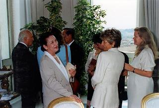 Incontro del Presidente della Repubblica Oscar Luigi Scalfaro con il Presidente della Repubblica delle Filippine e signora Ramos, e successiva colazione nel Belvedere del Torrino