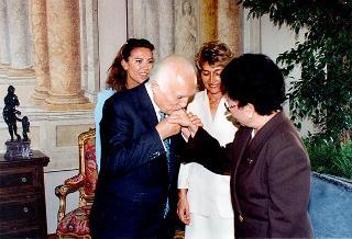 Incontro del Presidente della Repubblica Oscar Luigi Scalfaro con il Presidente della Repubblica delle Filippine e signora Ramos, e successiva colazione nel Belvedere del Torrino