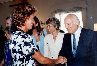 Incontro del Presidente della Repubblica Oscar Luigi Scalfaro con il Presidente della Repubblica delle Filippine e signora Ramos, e successiva colazione nel Belvedere del Torrino