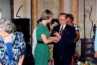 Incontro del Presidente della Repubblica Oscar Luigi Scalfaro con il Presidente della Repubblica delle Filippine e signora Ramos, e successiva colazione nel Belvedere del Torrino