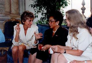 Incontro del Presidente della Repubblica Oscar Luigi Scalfaro con il Presidente della Repubblica delle Filippine e signora Ramos, e successiva colazione nel Belvedere del Torrino