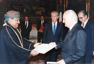 Nuovo ambasciatore  Oman: presentazione di lettere credenziali