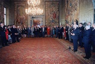 Il Presidente della Repubblica Oscar Luigi Scalfaro incontra alcuni esponenti del Centro culturale e di presenza politica "Alcide De Gasperi" di Torino