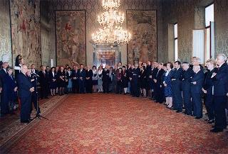 Il Presidente della Repubblica Oscar Luigi Scalfaro incontra alcuni esponenti del Centro culturale e di presenza politica "Alcide De Gasperi" di Torino