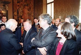 Il Presidente della Repubblica Oscar Luigi Scalfaro incontra alcuni esponenti del Centro culturale e di presenza politica "Alcide De Gasperi" di Torino