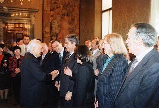 Il Presidente della Repubblica Oscar Luigi Scalfaro incontra alcuni esponenti del Centro culturale e di presenza politica "Alcide De Gasperi" di Torino