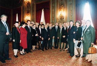 Il Presidente della Repubblica Oscar Luigi Scalfaro incontra alcuni esponenti del Centro culturale e di presenza politica "Alcide De Gasperi" di Torino
