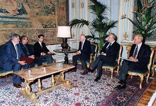 Incontro del Presidente della Repubblica Oscar Luigi Scalfaro con i Presidenti delle tre Centrali Cooperative