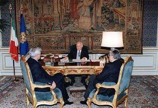 Antonio Fazio, governatore della Banca d'Italia, e Vincenzo Desario, direttore generale