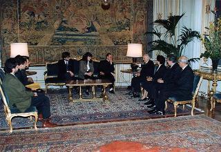 Il Presidente della Repubblica Oscar Luigi Scalfaro incontra Cecilia Carmassi e Andrea Longhi, presidenti nazionali della Federazione Universitaria Cattolica Italiana e alcuni componenti della Presidenza nazionale