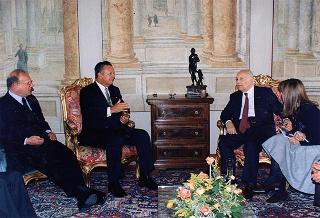 Il Presidente della Repubblica Oscar Luigi Scalfaro riceve la visita di Juan Carlos Wasmosy, Presidente della Repubblica del Paraguay
